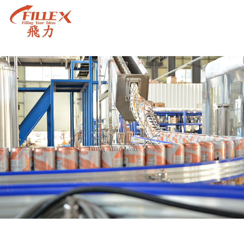 Línea de producción de llenado de latas de bebidas carbonatadas de alta velocidad