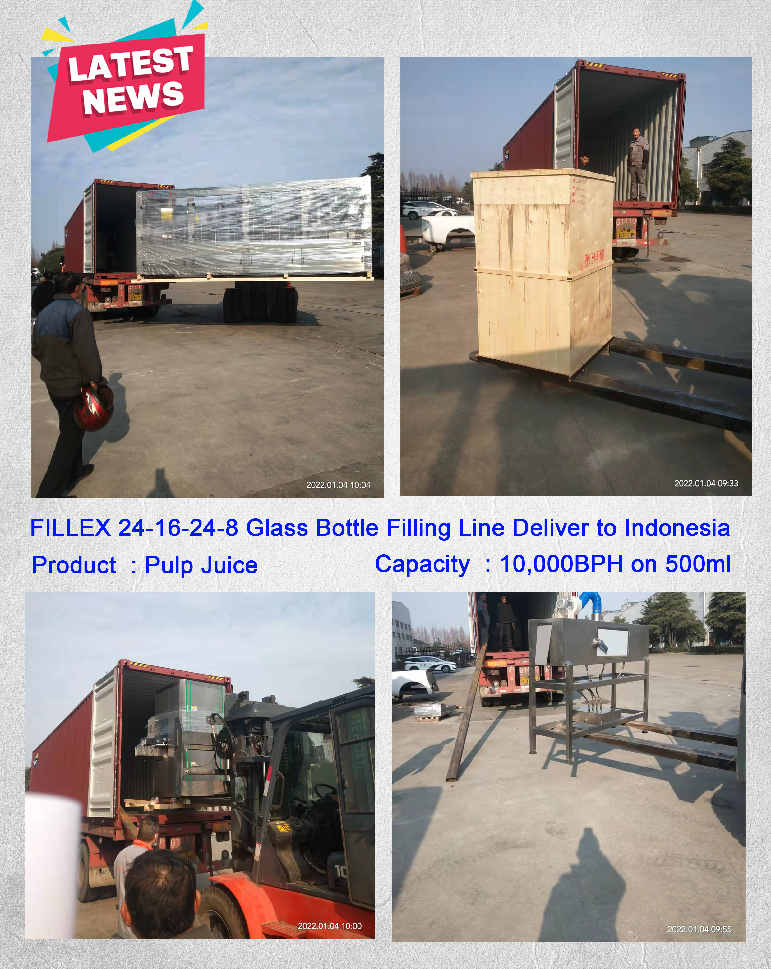 4 in 1 Juice Pulps Filling Machine Delivery to Indonesia
